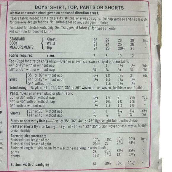Simplicity 7513 Boys' Shirt, Top, Pants or Shorts Pattern - Size 8 - Picture 4 of 5